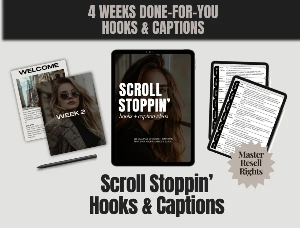 4 Weeks Done-For-You Scroll Stoppin' Instagram Reels Hooks & Captions